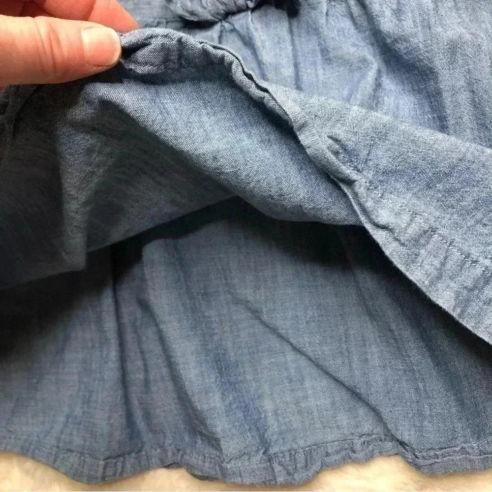 Joe Fresh Jean Dress Buttons Bow Collared  Blue Size 6 / Small - Picture 3 of 16